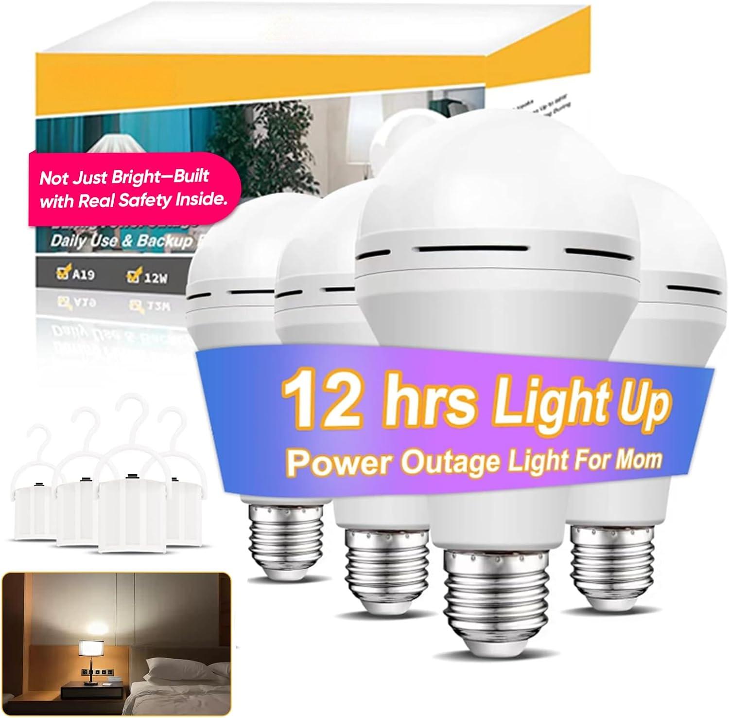 Power Outage Light - Emergency-Rechargeable-Light-Bulb, Stay Lights Up When Power