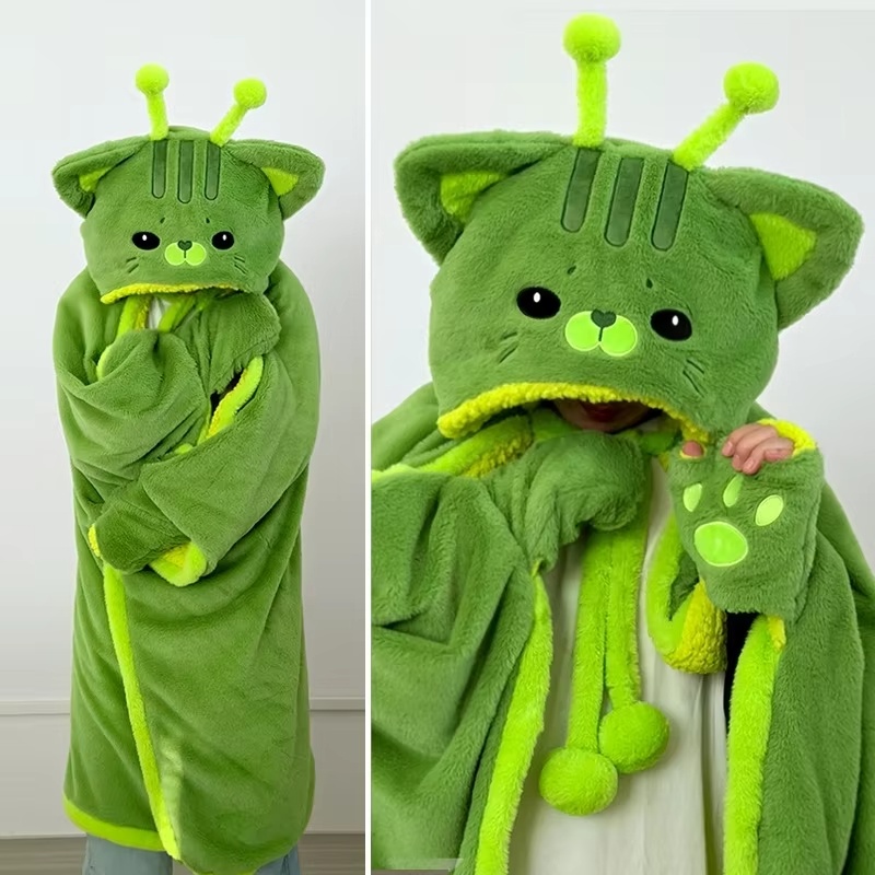 Cartoon Cute Alien Cat Hooded  - Fire Blanket Kitchen review and price